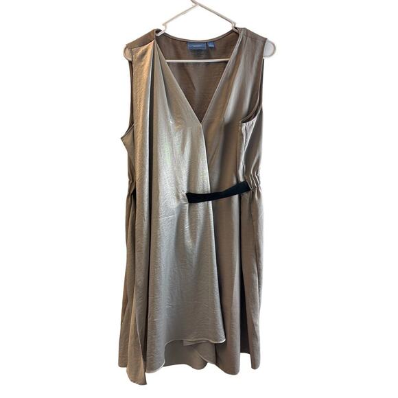 Simply Vera Wang gray two tone wrap style dress XL - Picture 2 of 6
